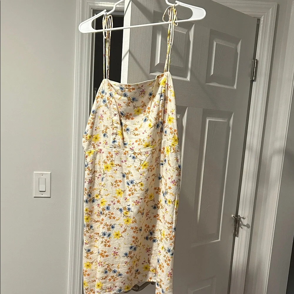 Old Navy Floral Spaghetti Strap Dress - Cream, Yellow, Blue - Picture 1 of 4